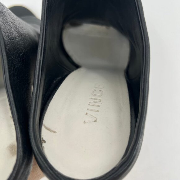 Vince Black Leather Block Heel Peep Toe Heels | Size 8 - Picture 7 of 11